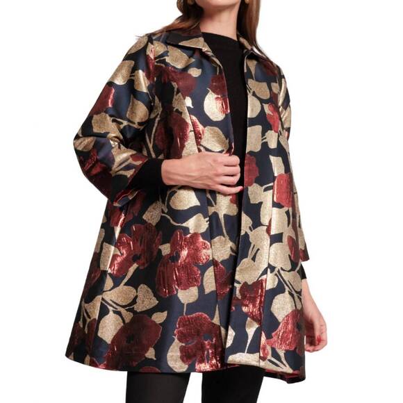 FRANCES VALENTINE Jackets & Blazers - NEW FRANCES VALENTINE cornelia swing coat in floral floating jacquard